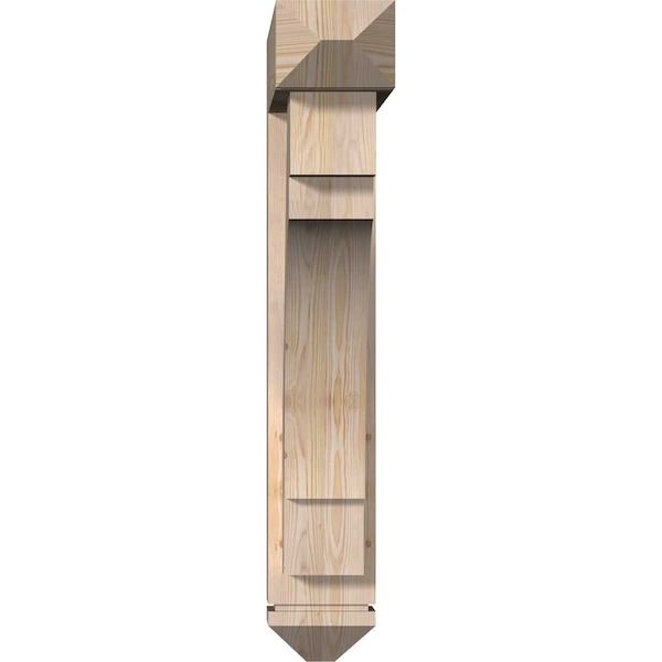 Merced Arts And Crafts Smooth Bracket W/ Offset Brace, Douglas Fir, 7 1/2W X 32D X 44H